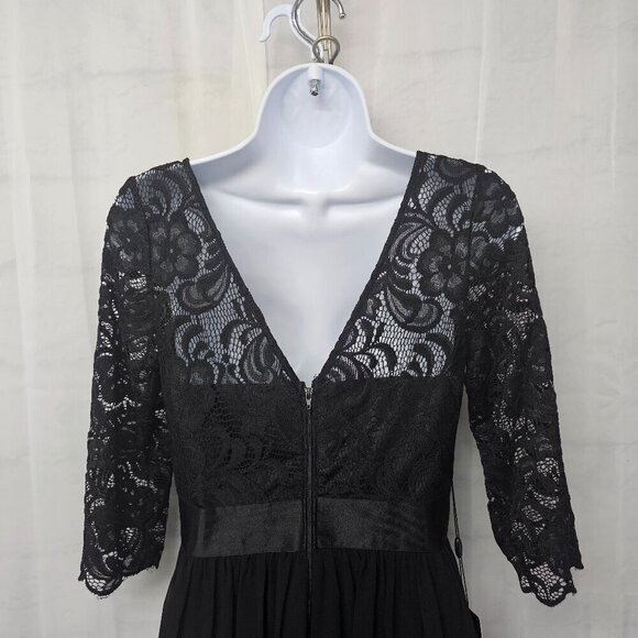 Ever Pretty Dress Black Lace Fairy Goth Whimsygoth Maxi 6 NWT - Picture 8 of 15